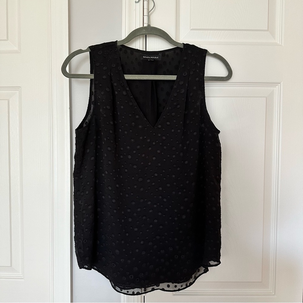 Banana Republic Black Dot Sleeveless Tank Top